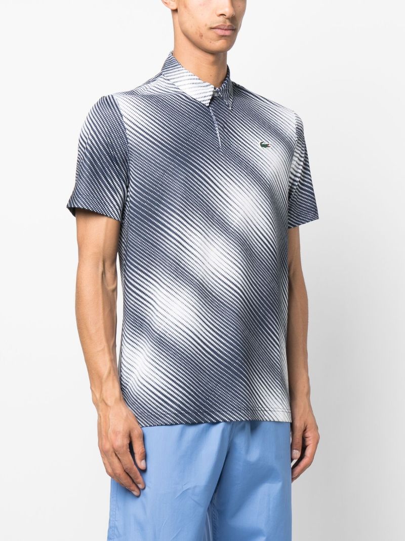 Blue Abstract Print Polo Shirt