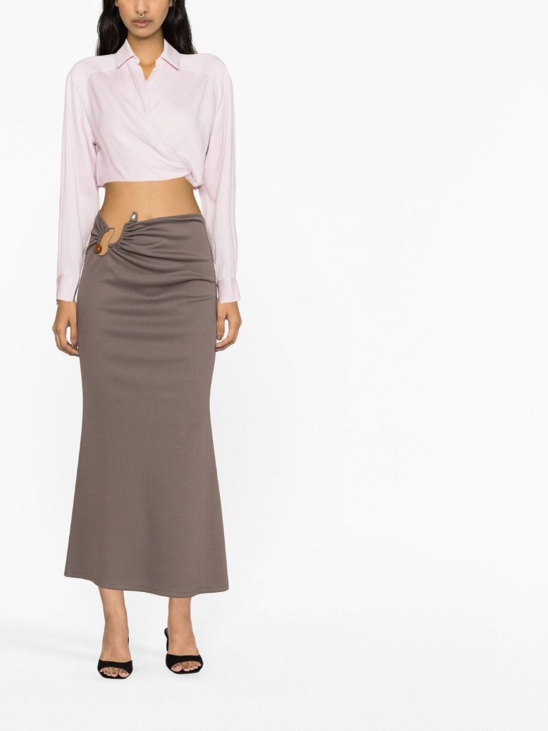 Pink Twist Wrapped Crop Blouse