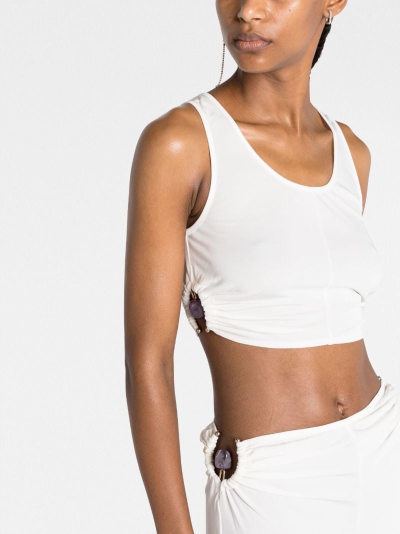 White Duality Orbit Crop Top