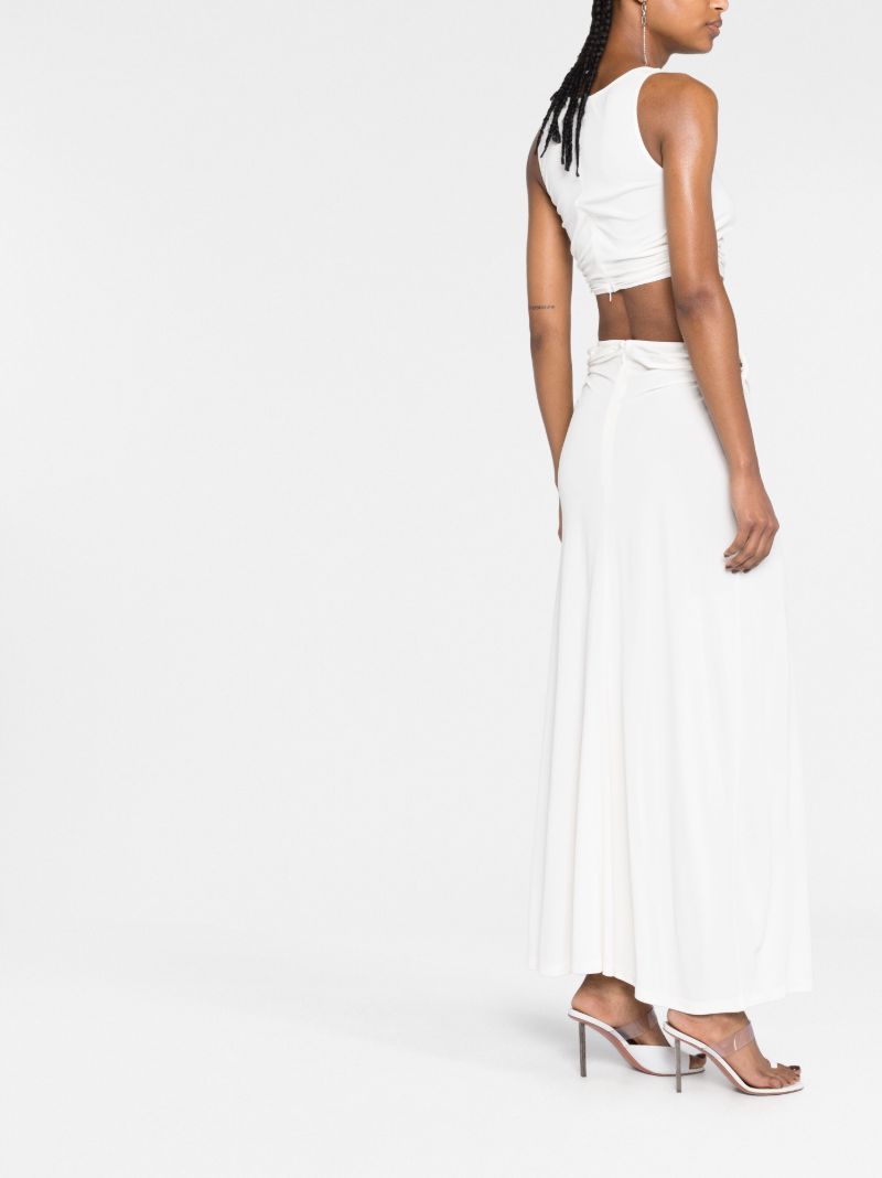 White Duality Orbit Crop Top