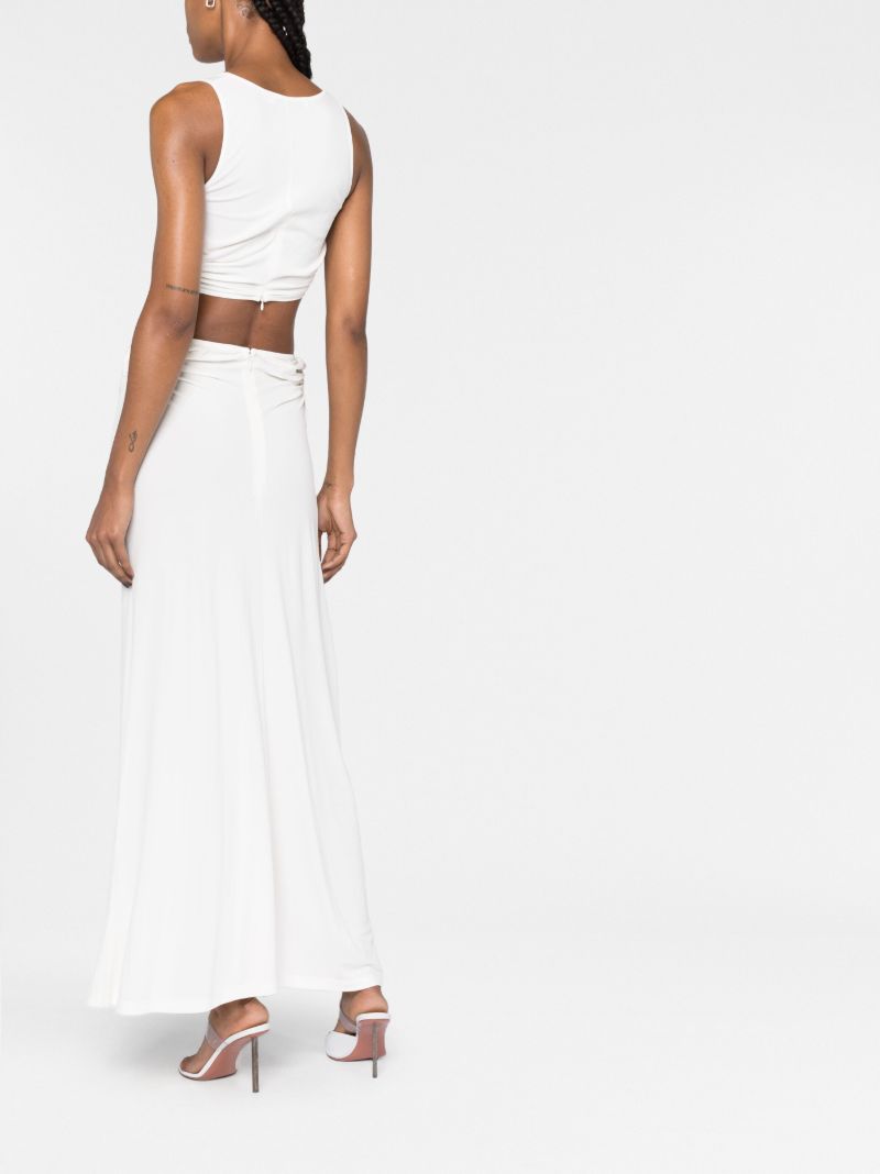 White Duality Orbit Crop Top