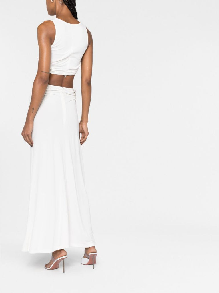 White Duality Orbit Crop Top
