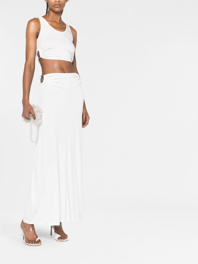 White Duality Orbit Crop Top