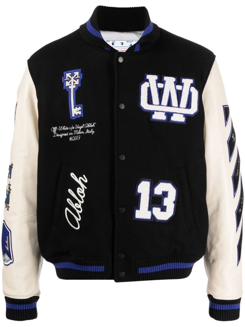 Black Patch Detailing Bomber Jacket
