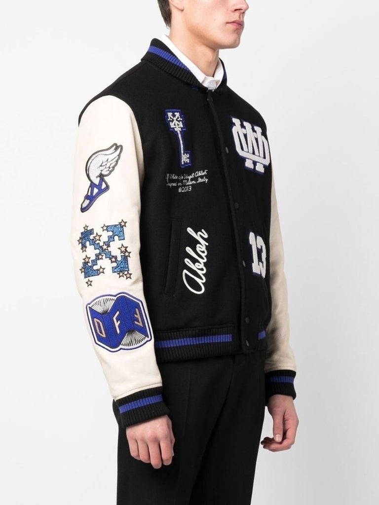 Black Patch Detailing Bomber Jacket