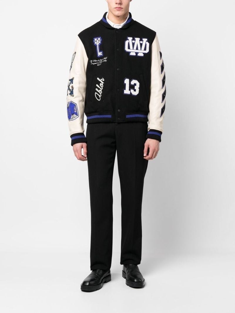 Black Patch Detailing Bomber Jacket