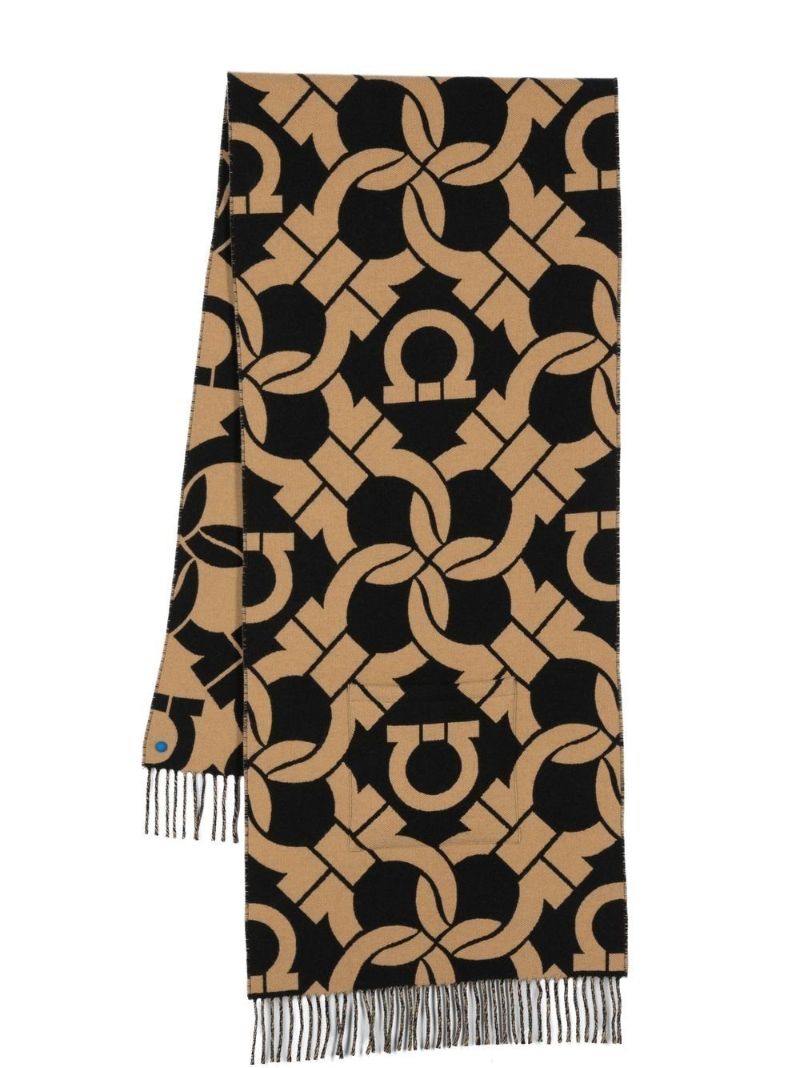 Gancini Print Wool Scarf