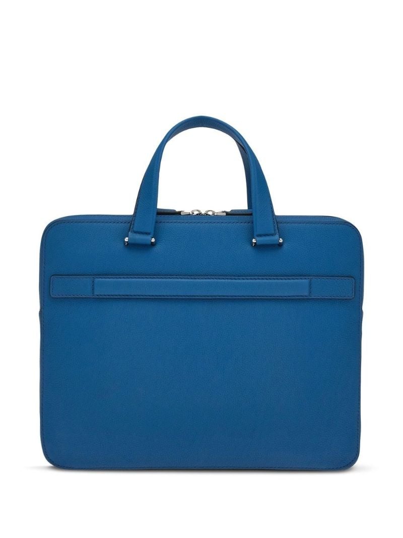 Blue Gancini Leather Briefcase
