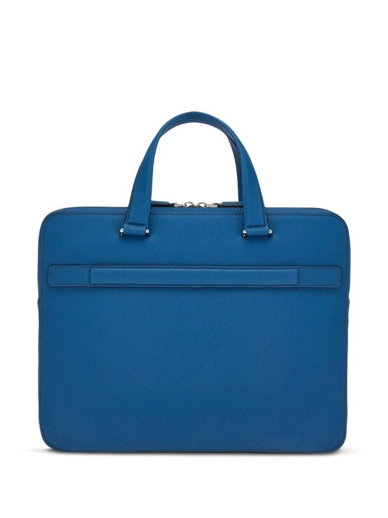 Blue Gancini Leather Briefcase