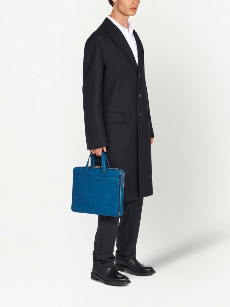 Blue Gancini Leather Briefcase