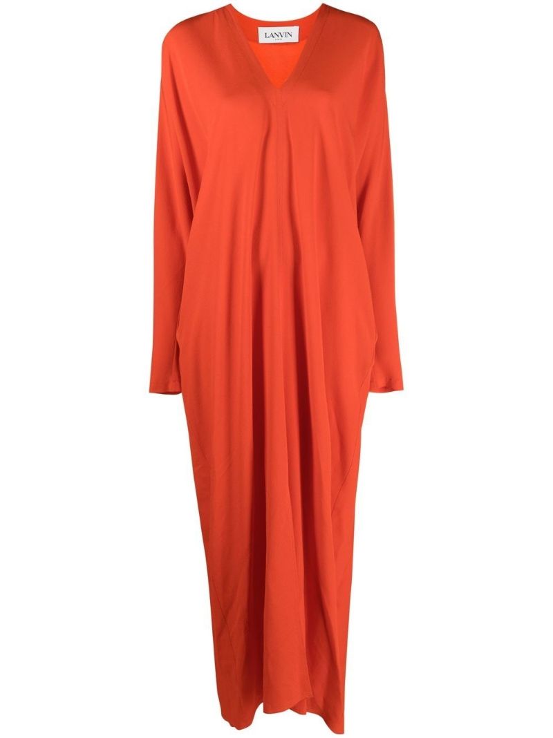 Red Draped Kaftan Dress