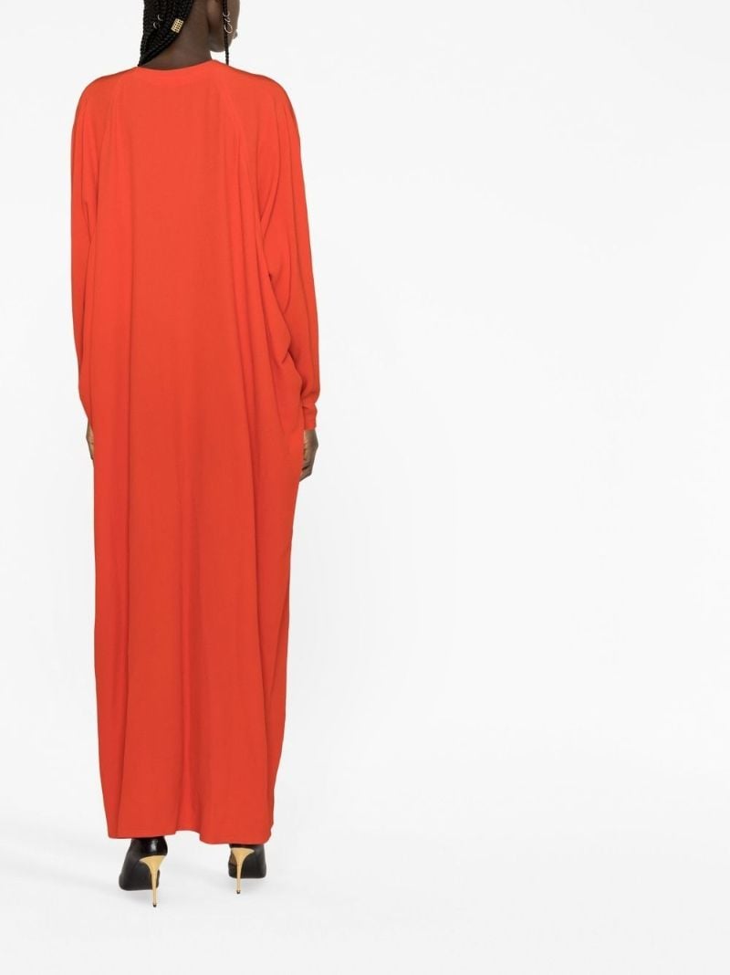 Red Draped Kaftan Dress