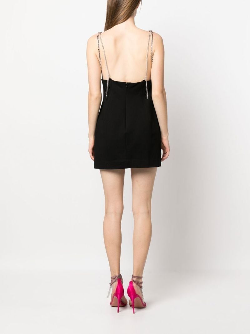 Black Crystal-embellished Mini Dress