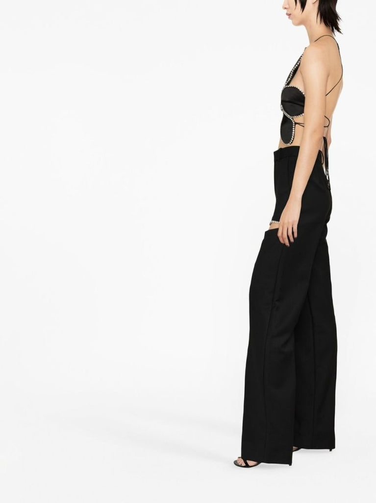 Black Cut-out Detail Trousers