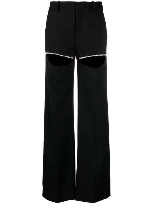 Black Cut-out Detail Trousers