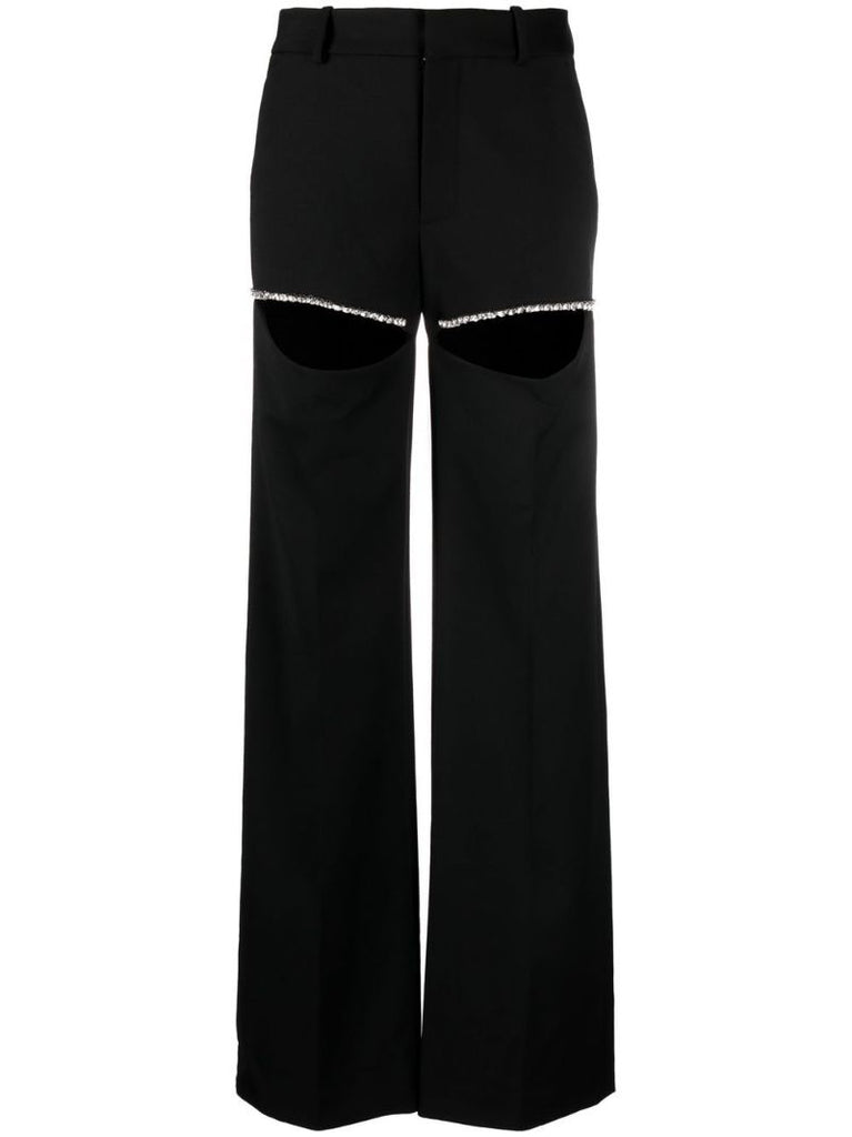 Black Cut-out Detail Trousers