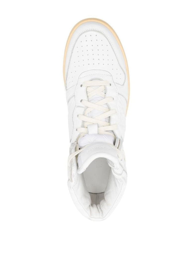 White Rhecess Leather Sneakers
