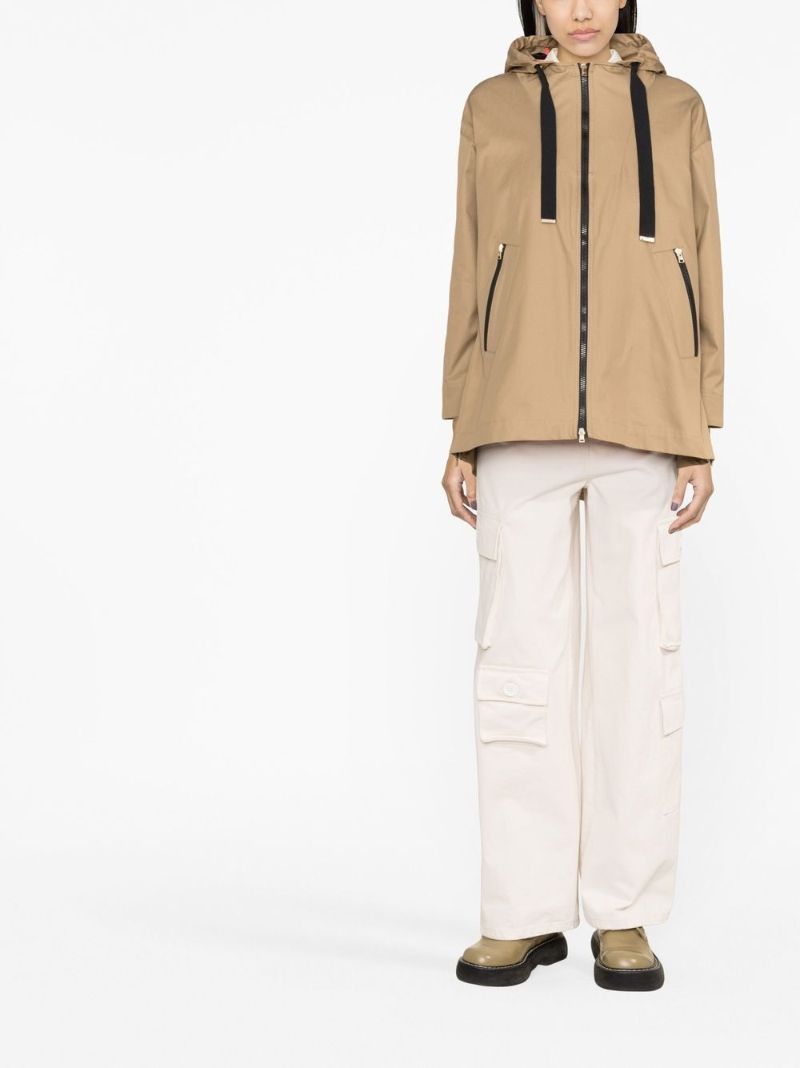 Beige Reversible Zip-up Hooded Jacket