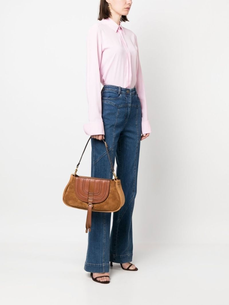 Brown Marcie Suede Shoulder Bag