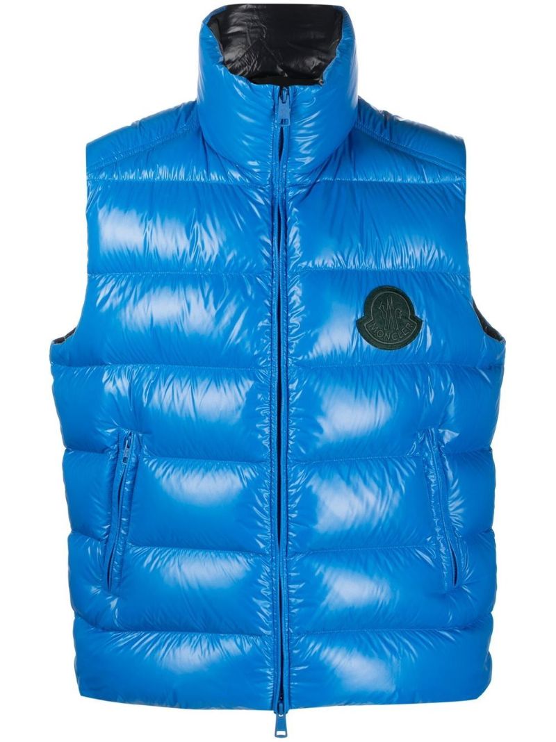 Blue Logo Patch Padded Gilet