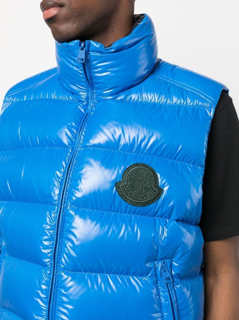 Blue Logo Patch Padded Gilet