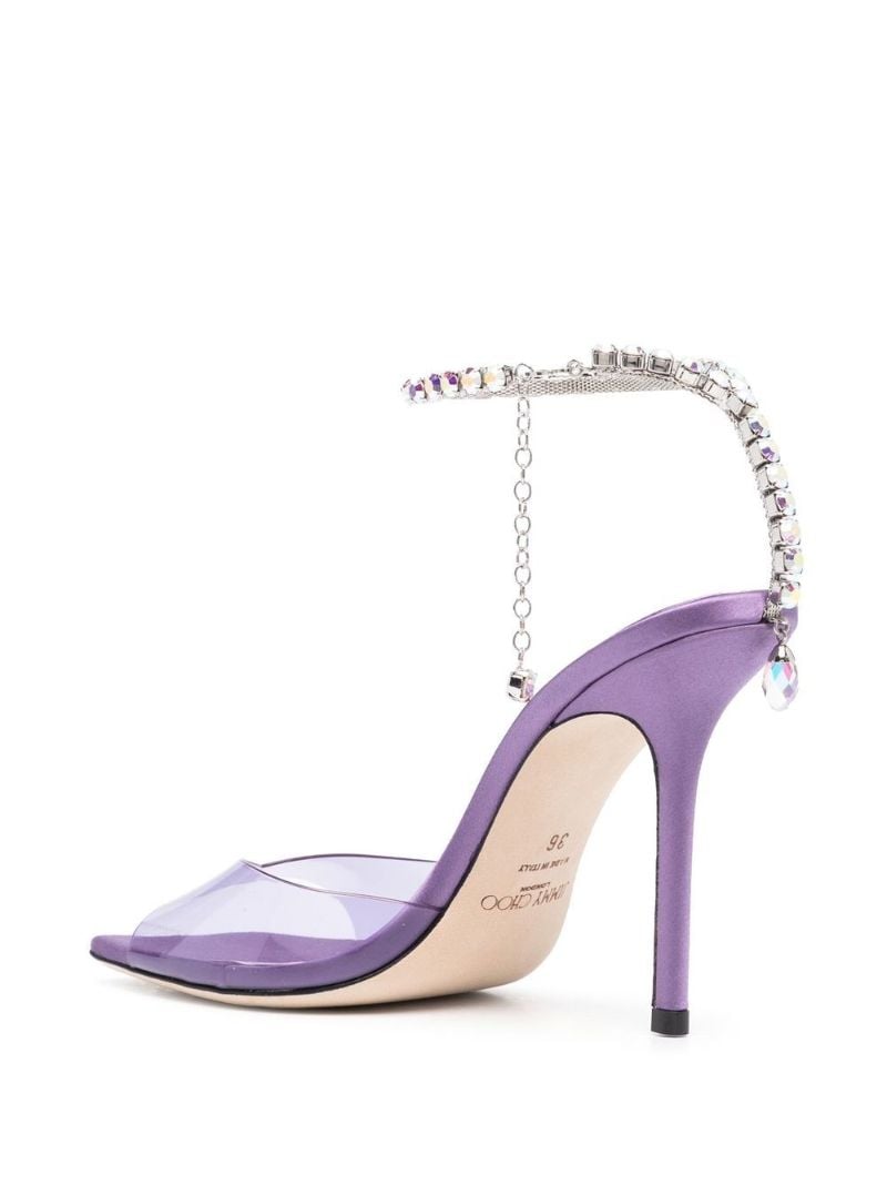 Purple Saeda 100 Crystal Embellished Sandals