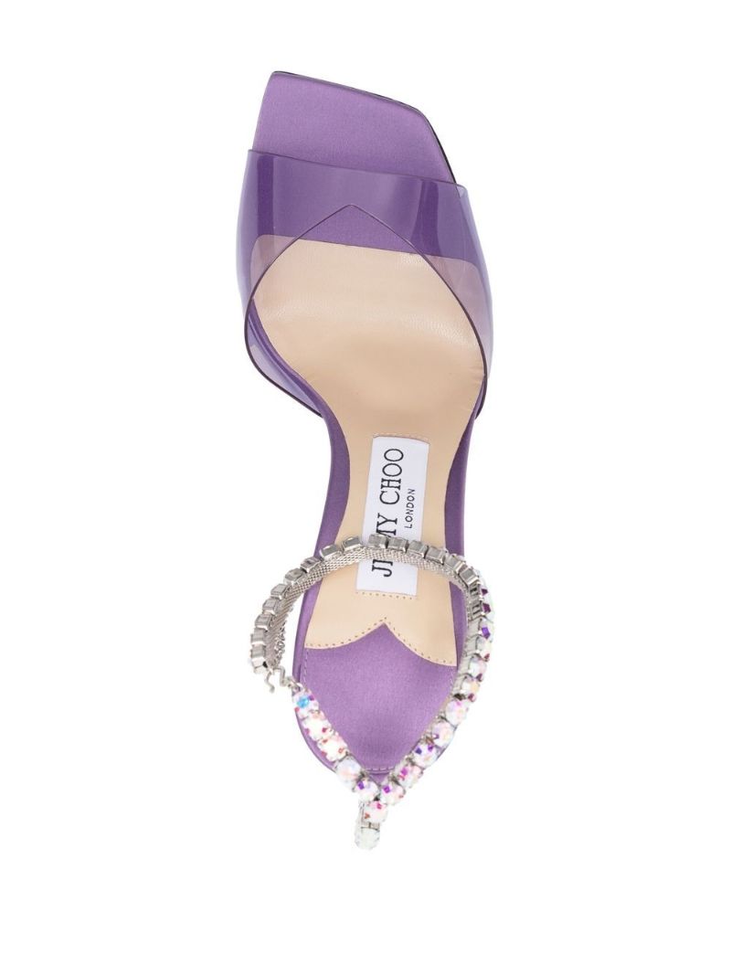 Purple Saeda 100 Crystal Embellished Sandals