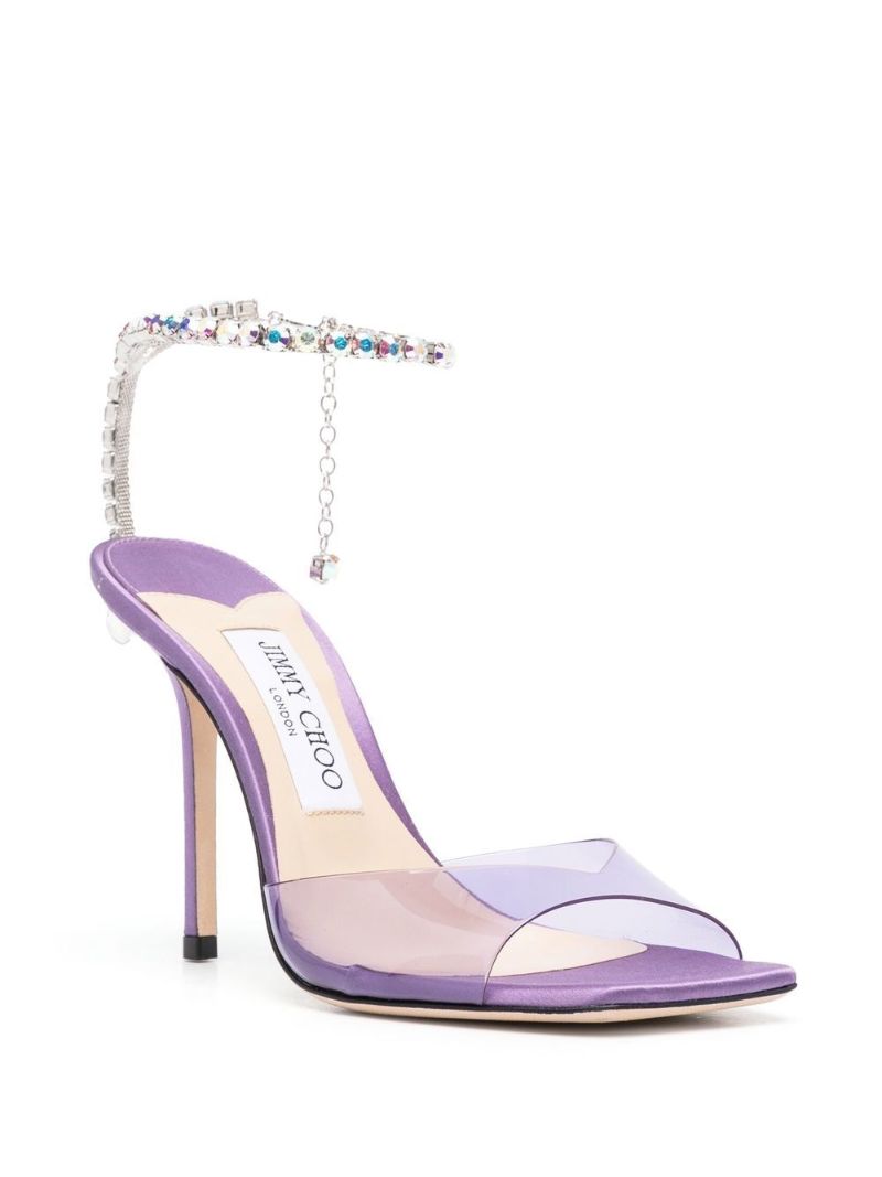 Purple Saeda 100 Crystal Embellished Sandals