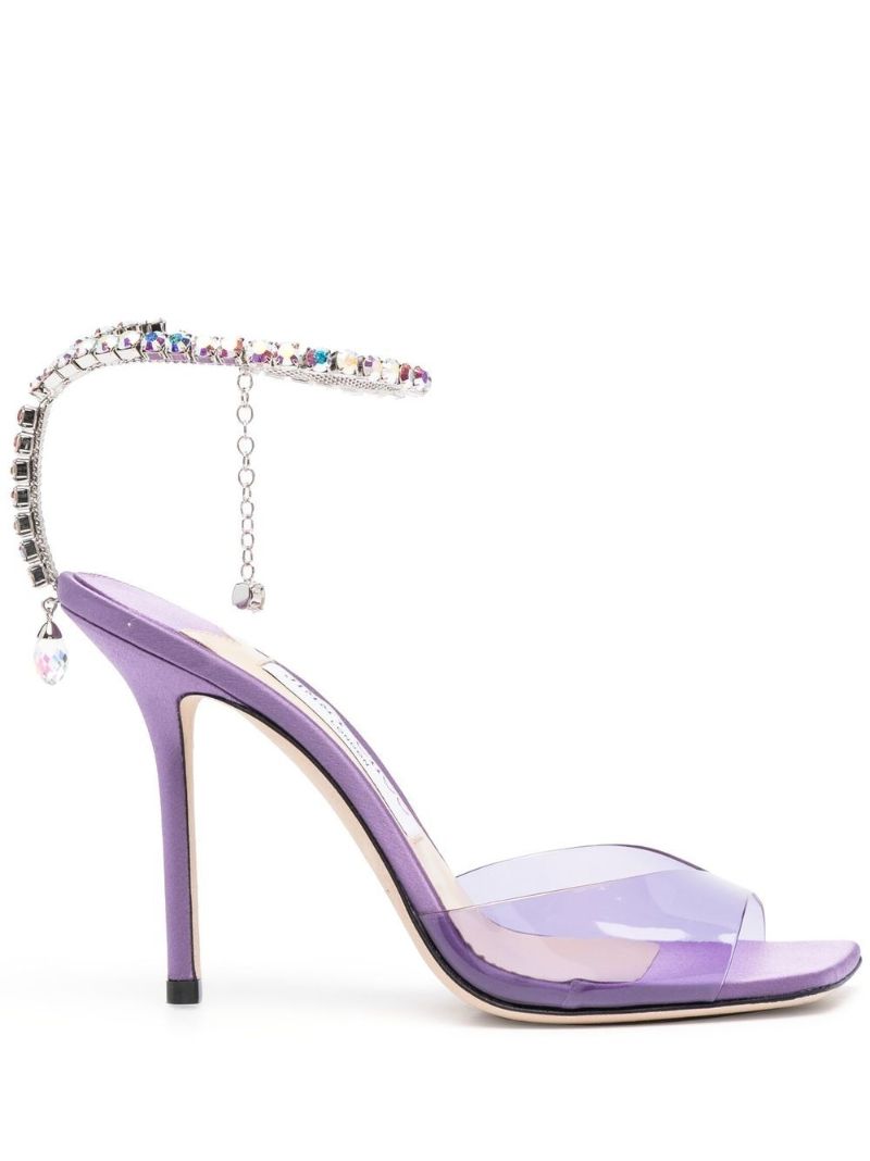 Purple Saeda 100 Crystal Embellished Sandals