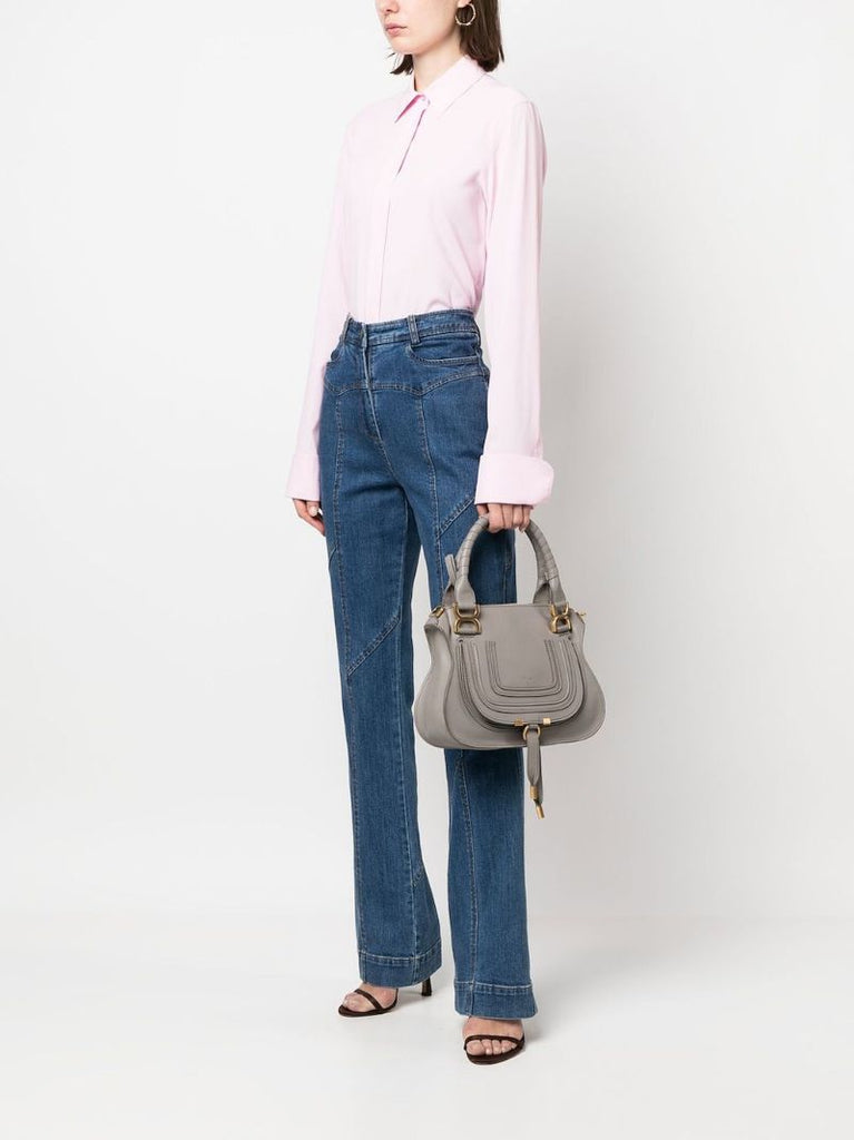 Grey Marcie Small Leather Tote Bag