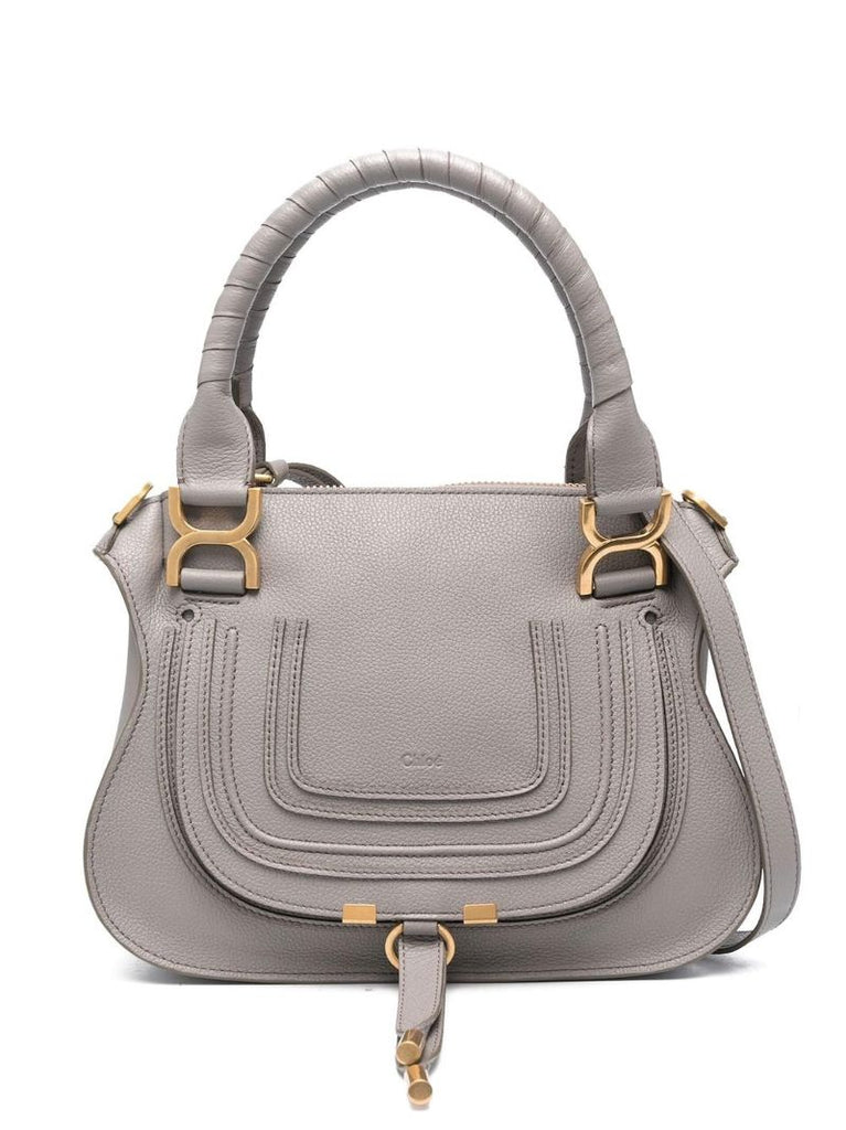 Grey Marcie Small Leather Tote Bag