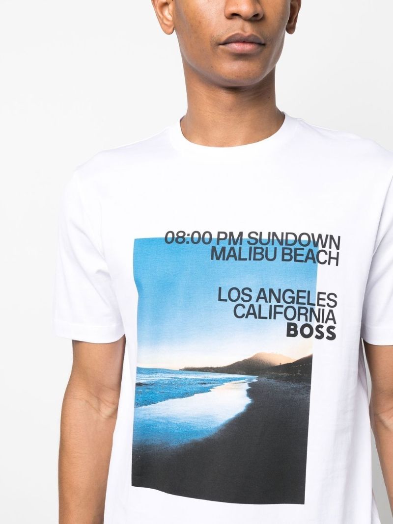 White Graphic Print T-shirt