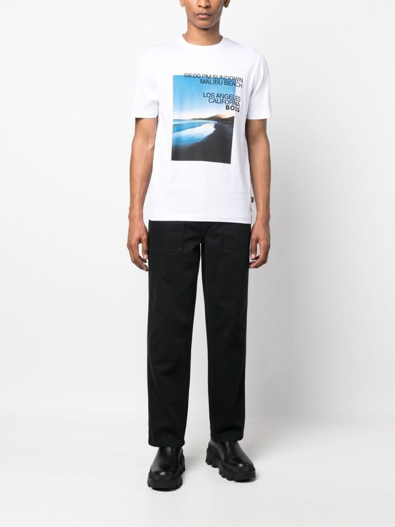 White Graphic Print T-shirt