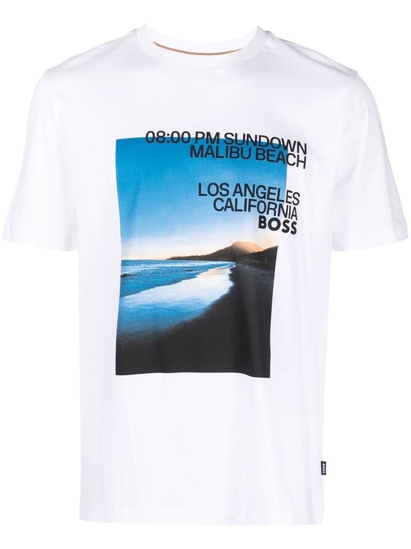 White Graphic Print T-shirt