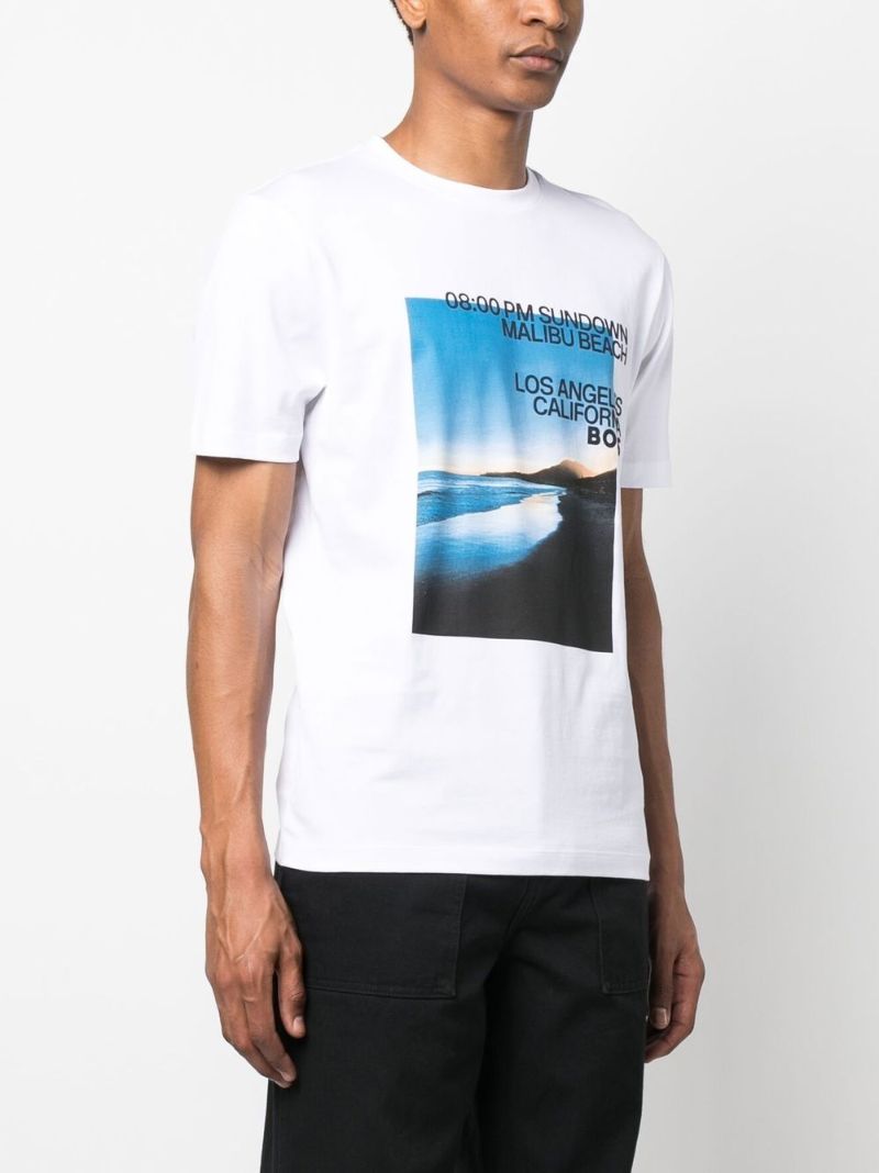 White Graphic Print T-shirt