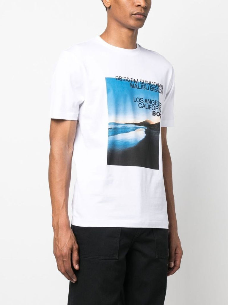 White Graphic Print T-shirt