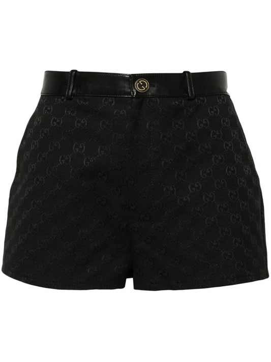 Black Monogram Canvas Mini Shorts