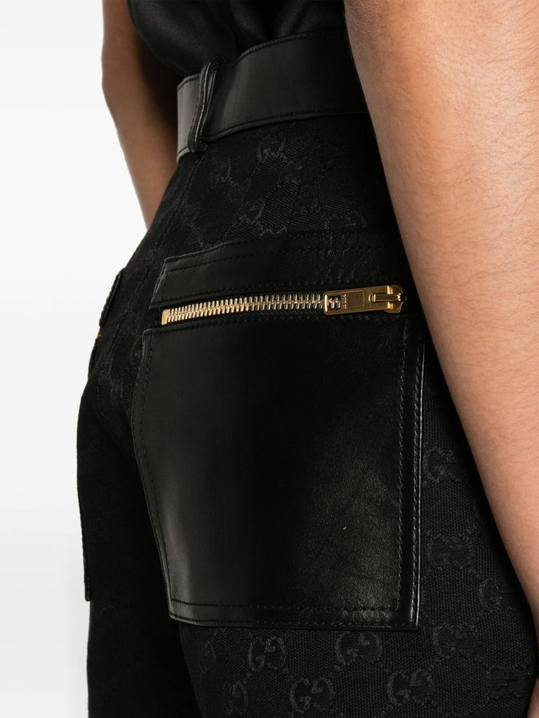 Black Monogram Canvas Mini Shorts