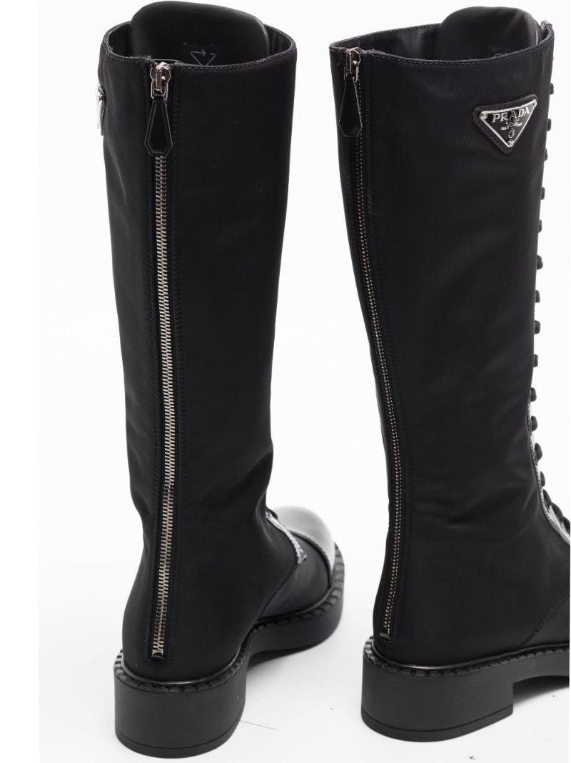 Black Leather and Re-nylon Boots