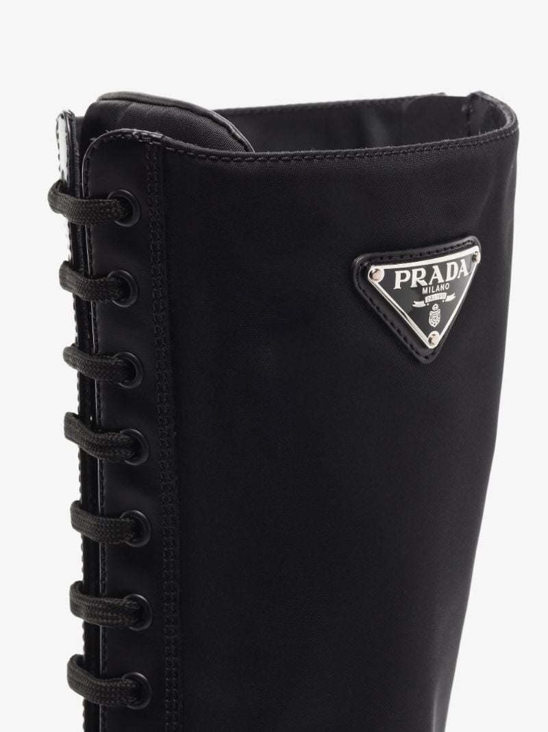 Black Leather and Re-nylon Boots