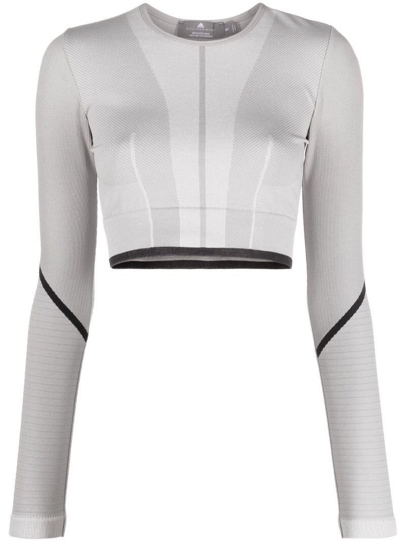 Grey Truestrength Long-sleeve Crop Top