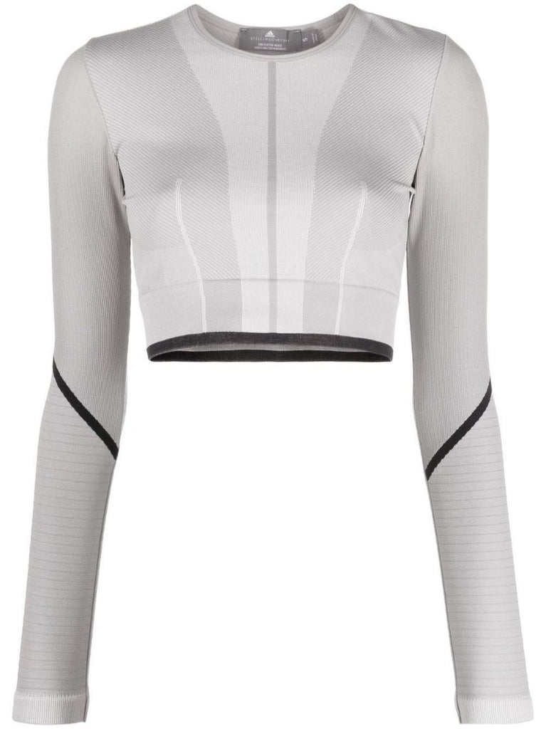 Grey Truestrength Long-sleeve Crop Top