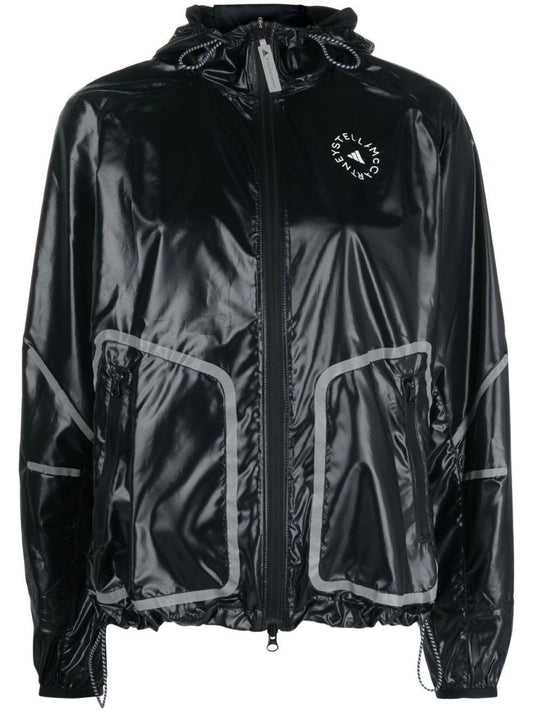 Black Zip Up Hooded Jacket