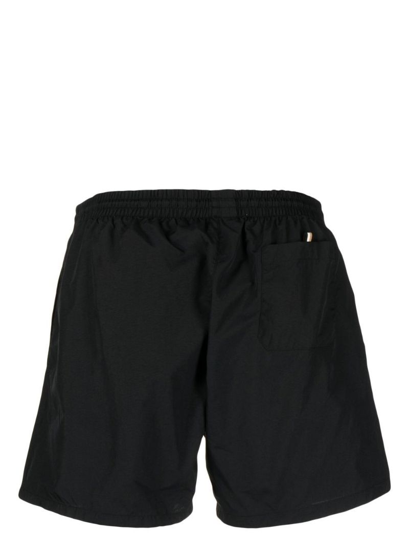 Black Stripe Logo Swim Shorts
