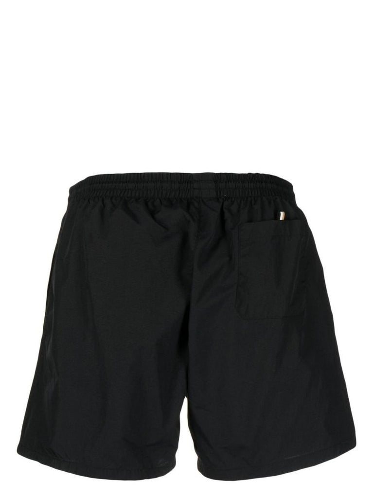 Black Stripe Logo Swim Shorts