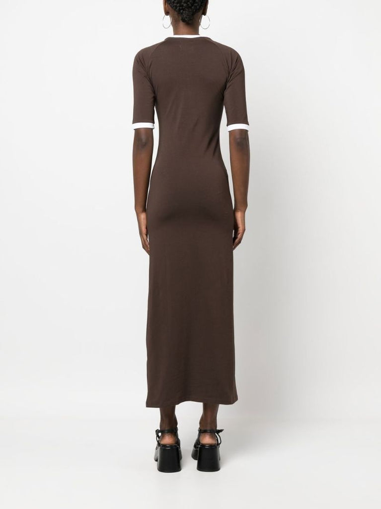 Brown Graphic-print T-shirt Dress