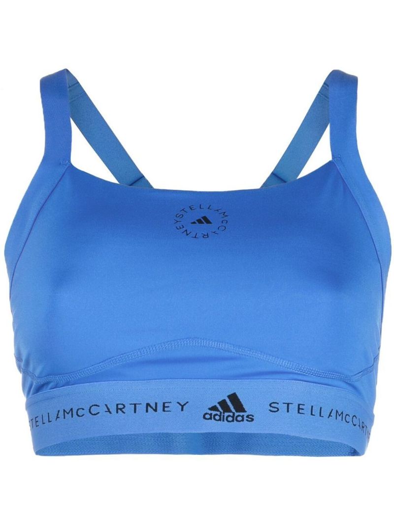 Blue Truepurpose Logo Sports Bra