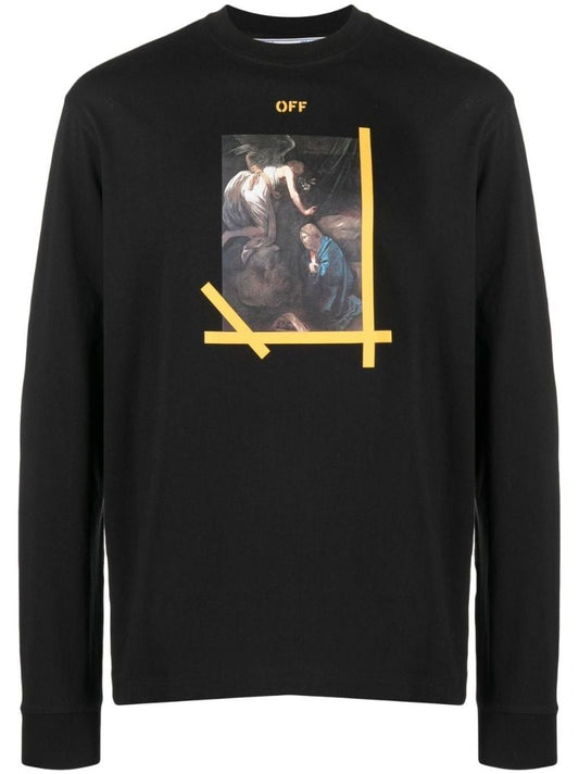 Black Graphic Print Cotton Sweatshirt