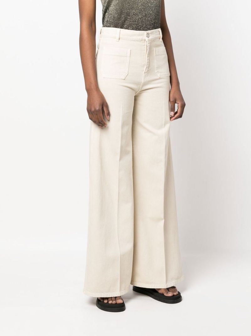 Neutral Wide-leg Denim Jeans