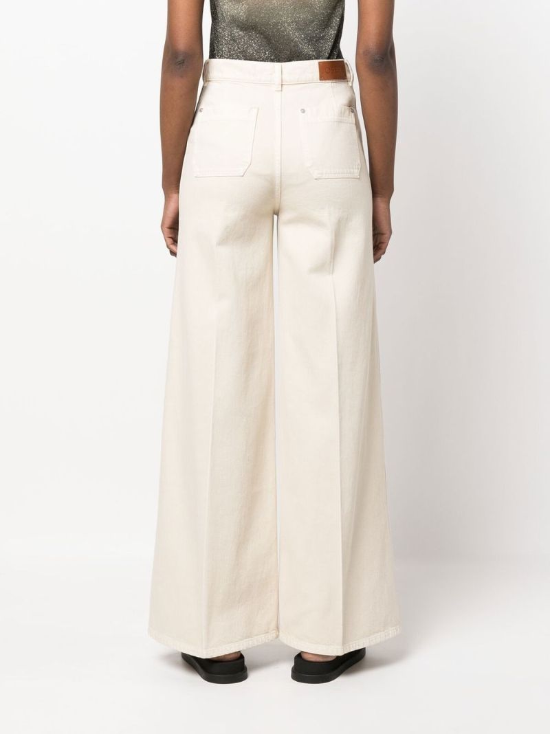 Neutral Wide-leg Denim Jeans